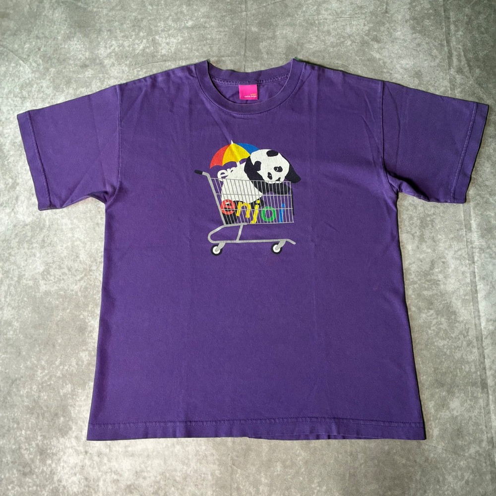 Vintage Enjoi Panda Shopping Cart T-Shirt Purple Sz Medium Skateboarding GRAIL